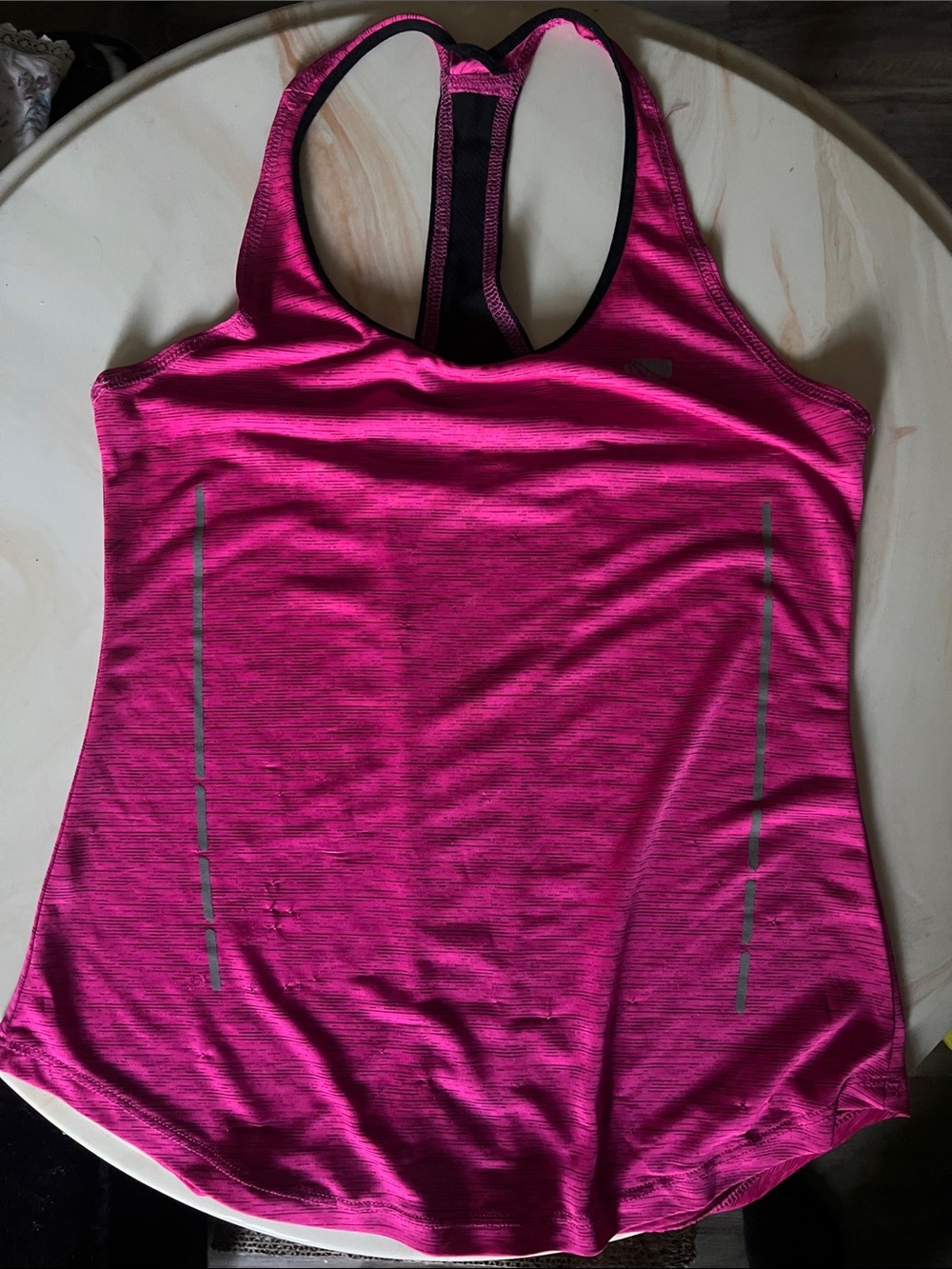 WOMENS RACERBACK PINK WITH BLACK SPORTS TANK